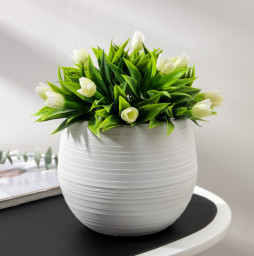 Горшок для цветов с поддоном Япония 1,2 л белый