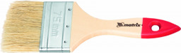 Кисть 1" 25 мм плоская с деревянной ручкой, натуральная щетина "Стандарт" "MATRIX"
