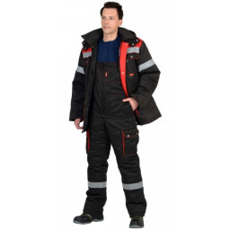 Куртка зимняя ТИТАН черная/красная с СОП