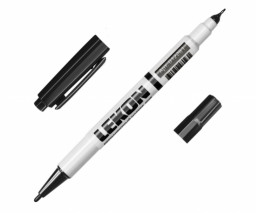 Маркер перманентный двухсторонний фетровый 0,5-1мм черный LEKON DUO