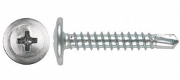 Саморез 3,9*19 для оконного профиля, потай, белый цинк, сверло 