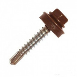Саморез 5,5*25 ш/гр кровельный темно-коричневый RАL 8017